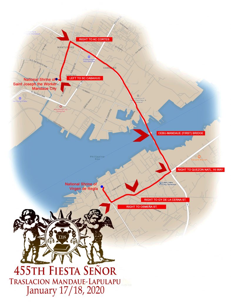 聖嬰的神奇影像流光遊行(拉普拉普海軍基地至壹號碼頭)遊行路線圖